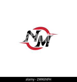 NM initial logo cool and stylish concept for esport or gaming logo as your inspirational Stock Vector