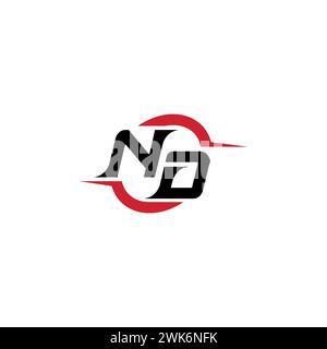 ND initial logo cool and stylish concept for esport or gaming logo as your inspirational Stock Vector