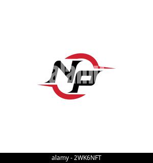 NP initial logo cool and stylish concept for esport or gaming logo as your inspirational Stock Vector