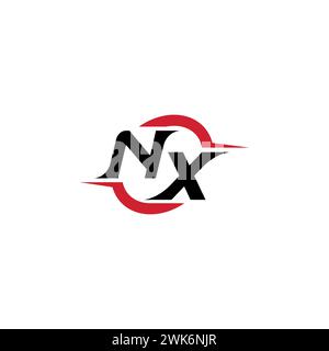 NX initial logo cool and stylish concept for esport or gaming logo as your inspirational Stock Vector