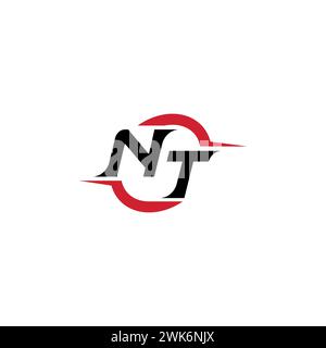 NT initial logo cool and stylish concept for esport or gaming logo as your inspirational Stock Vector