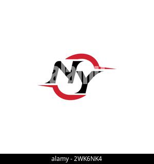 NY initial logo cool and stylish concept for esport or gaming logo as your inspirational Stock Vector