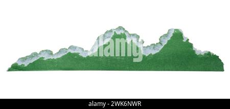Ripped green color paper on white background with clipping path Stock Photo
