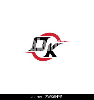 OK initial logo cool and stylish concept for esport or gaming logo as your inspirational Stock Vector
