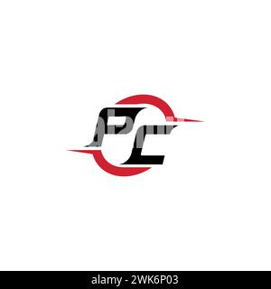 PC initial logo cool and stylish concept for esport or gaming logo as your inspirational Stock Vector