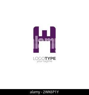 WH logo. Letter HE Logo Stock Vector