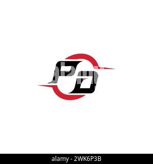 PD initial logo cool and stylish concept for esport or gaming logo as your inspirational Stock Vector