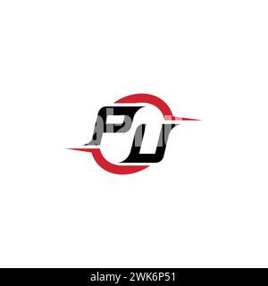 PU initial logo cool and stylish concept for esport or gaming logo as your inspirational Stock Vector
