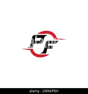 PF initial logo cool and stylish concept for esport or gaming logo as your inspirational Stock Vector