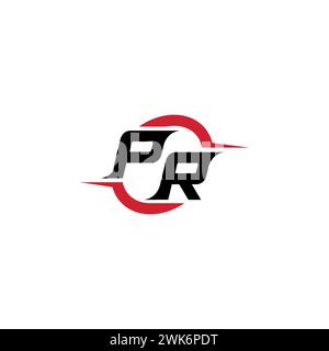 PR initial logo cool and stylish concept for esport or gaming logo as your inspirational Stock Vector