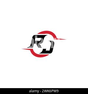 RJ initial logo cool and stylish concept for esport or gaming logo as your inspirational Stock Vector
