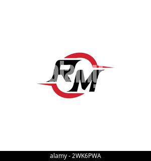 RM initial logo cool and stylish concept for esport or gaming logo as your inspirational Stock Vector