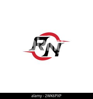 RN initial logo cool and stylish concept for esport or gaming logo as your inspirational Stock Vector