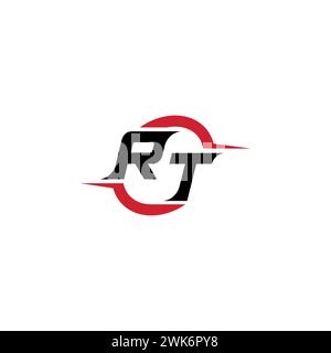 RT initial logo cool and stylish concept for esport or gaming logo as your inspirational Stock Vector