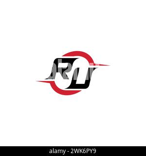 RU initial logo cool and stylish concept for esport or gaming logo as your inspirational Stock Vector