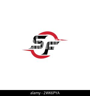 SF initial logo cool and stylish concept for esport or gaming logo as your inspirational Stock Vector