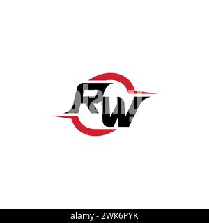 RW initial logo cool and stylish concept for esport or gaming logo as your inspirational Stock Vector