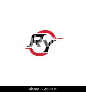 RY initial logo cool and stylish concept for esport or gaming logo as your inspirational Stock Vector