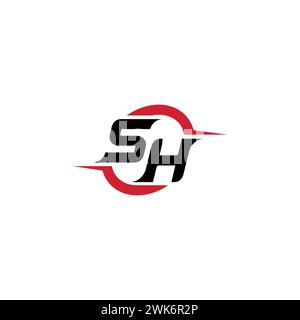 SH initial logo cool and stylish concept for esport or gaming logo as your inspirational Stock Vector