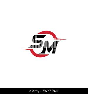 SM initial logo cool and stylish concept for esport or gaming logo as your inspirational Stock Vector