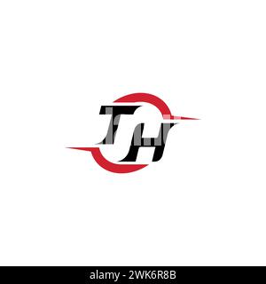 TH initial logo cool and stylish concept for esport or gaming logo as your inspirational Stock Vector