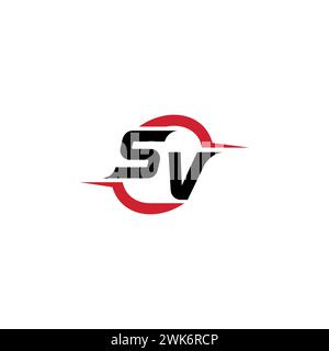 SV initial logo cool and stylish concept for esport or gaming logo as your inspirational Stock Vector
