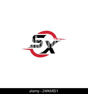SX initial logo cool and stylish concept for esport or gaming logo as your inspirational Stock Vector