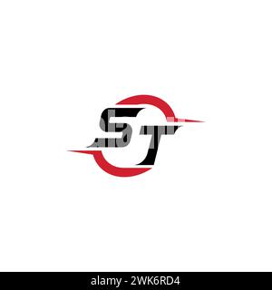 ST initial logo cool and stylish concept for esport or gaming logo as your inspirational Stock Vector