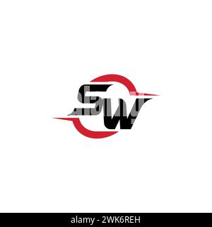 SW initial logo cool and stylish concept for esport or gaming logo as your inspirational Stock Vector