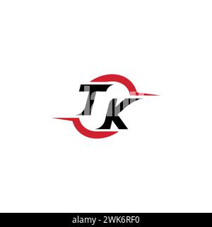 TK initial logo cool and stylish concept for esport or gaming logo as your inspirational Stock Vector
