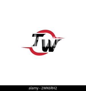 TW initial logo cool and stylish concept for esport or gaming logo as your inspirational Stock Vector