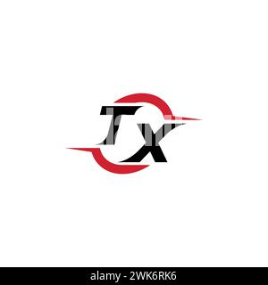 TX initial logo cool and stylish concept for esport or gaming logo as your inspirational Stock Vector