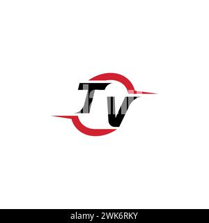 TV initial logo cool and stylish concept for esport or gaming logo as your inspirational Stock Vector