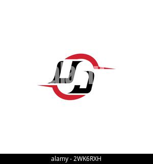 UJ initial logo cool and stylish concept for esport or gaming logo as your inspirational Stock Vector