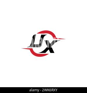 UX initial logo cool and stylish concept for esport or gaming logo as your inspirational Stock Vector