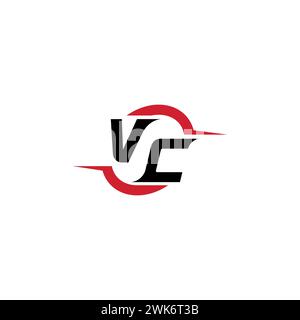 VC initial logo cool and stylish concept for esport or gaming logo as your inspirational Stock Vector