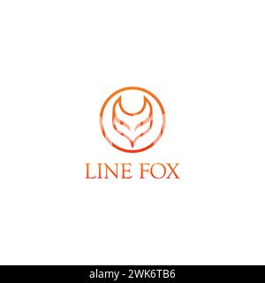 Line Fox Logo. Fox Head Logo Design Stock Vector