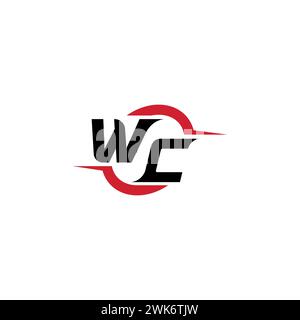 WC initial logo cool and stylish concept for esport or gaming logo as your inspirational Stock Vector