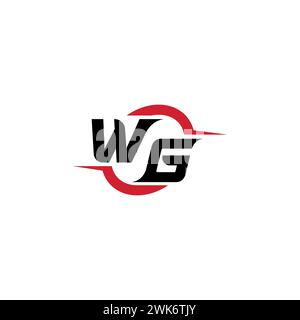 WG initial logo cool and stylish concept for esport or gaming logo as your inspirational Stock Vector