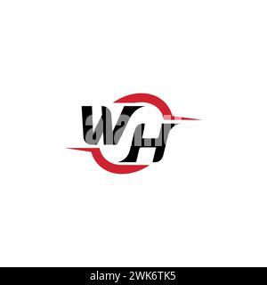 WH initial logo cool and stylish concept for esport or gaming logo as your inspirational Stock Vector