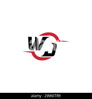 WJ initial logo cool and stylish concept for esport or gaming logo as your inspirational Stock Vector
