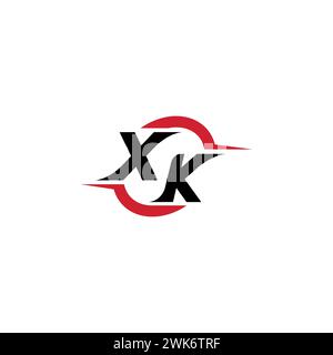 XK initial logo cool and stylish concept for esport or gaming logo as your inspirational Stock Vector