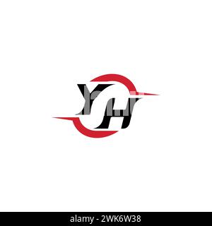 YH initial logo cool and stylish concept for esport or gaming logo as your inspirational Stock Vector