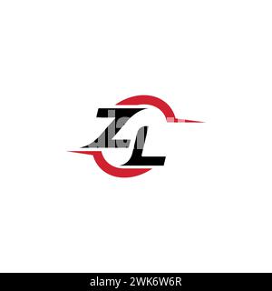 ZL initial logo cool and stylish concept for esport or gaming logo as your inspirational Stock Vector