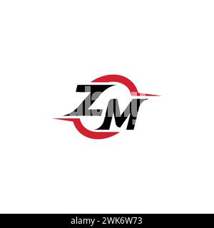 ZM initial logo cool and stylish concept for esport or gaming logo as your inspirational Stock Vector