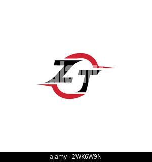 ZT initial logo cool and stylish concept for esport or gaming logo as your inspirational Stock Vector