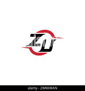 ZU initial logo cool and stylish concept for esport or gaming logo as your inspirational Stock Vector