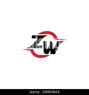 ZW initial logo cool and stylish concept for esport or gaming logo as your inspirational Stock Vector