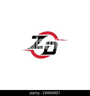 ZD initial logo cool and stylish concept for esport or gaming logo as your inspirational Stock Vector