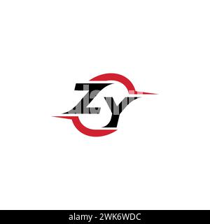 ZY initial logo cool and stylish concept for esport or gaming logo as your inspirational Stock Vector